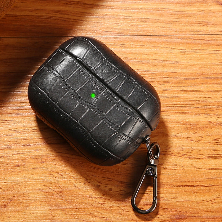 For AirPods Pro Crocodile Texture Earphone Protective Case(Black) - For AirPods Pro by PMC Jewellery | Online Shopping South Africa | PMC Jewellery | Buy Now Pay Later Mobicred