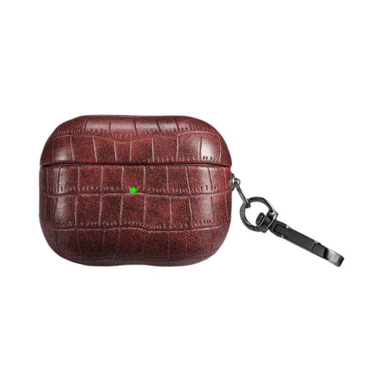 For AirPods 4 Crocodile Texture Earphone Protective Case(Dark Brown) - For AirPods 4 by PMC Jewellery | Online Shopping South Africa | PMC Jewellery | Buy Now Pay Later Mobicred