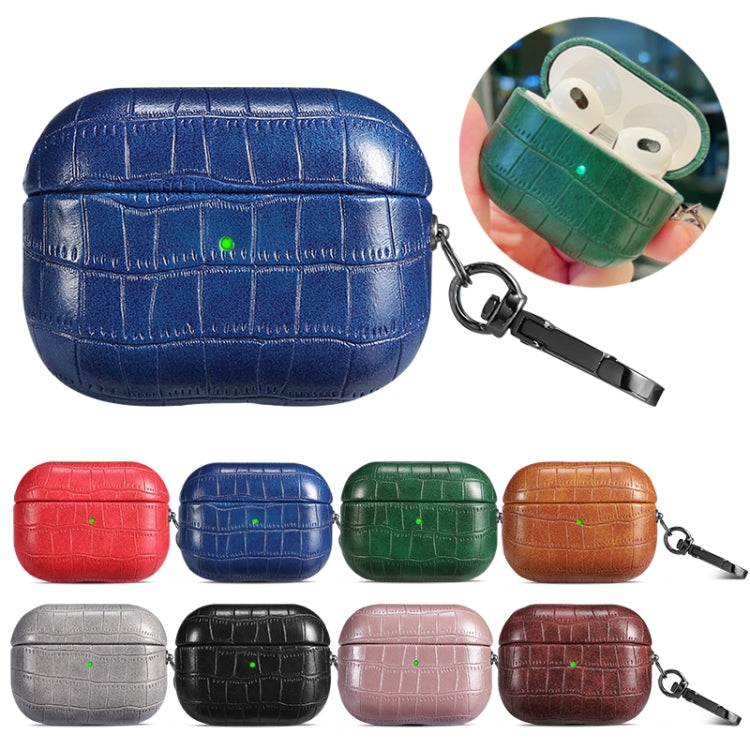 For AirPods 3 Crocodile Texture Earphone Protective Case(Dark Brown) - For AirPods 3 by PMC Jewellery | Online Shopping South Africa | PMC Jewellery | Buy Now Pay Later Mobicred