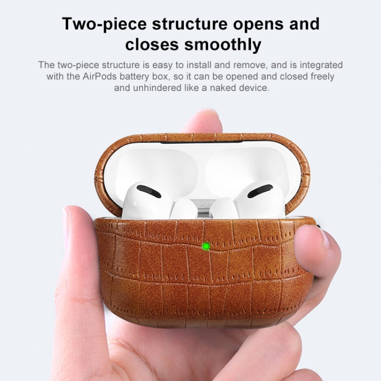 For AirPods Pro Crocodile Texture Earphone Protective Case(Red) - For AirPods Pro by PMC Jewellery | Online Shopping South Africa | PMC Jewellery | Buy Now Pay Later Mobicred