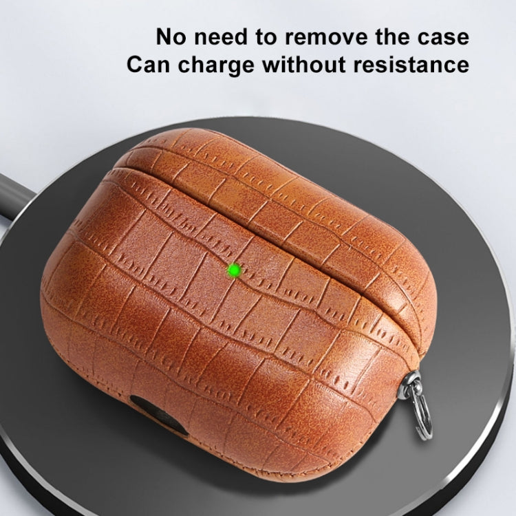 For AirPods 3 Crocodile Texture Earphone Protective Case(Dark Green) - For AirPods 3 by PMC Jewellery | Online Shopping South Africa | PMC Jewellery | Buy Now Pay Later Mobicred
