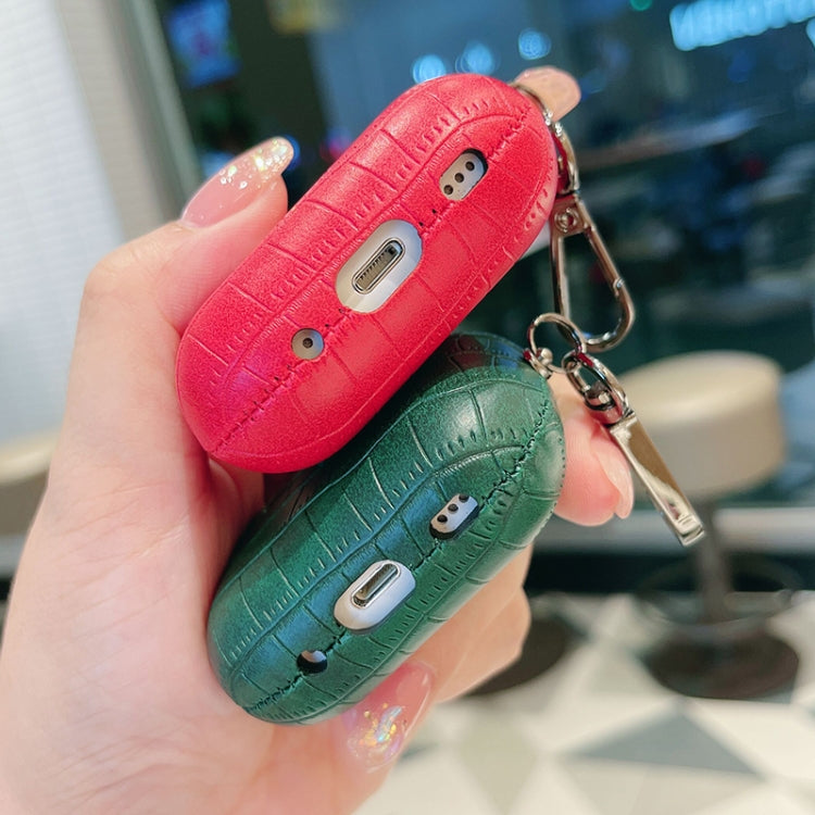 For AirPods 3 Crocodile Texture Earphone Protective Case(Red) - For AirPods 3 by PMC Jewellery | Online Shopping South Africa | PMC Jewellery | Buy Now Pay Later Mobicred