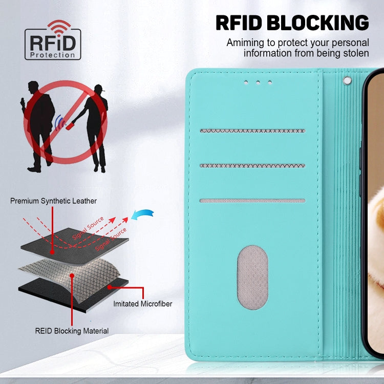 For Tecno Spark Go 2024 / 20 / 20C Cute Cats RFID Leather Phone Case(Green) - Tecno Cases by PMC Jewellery | Online Shopping South Africa | PMC Jewellery | Buy Now Pay Later Mobicred