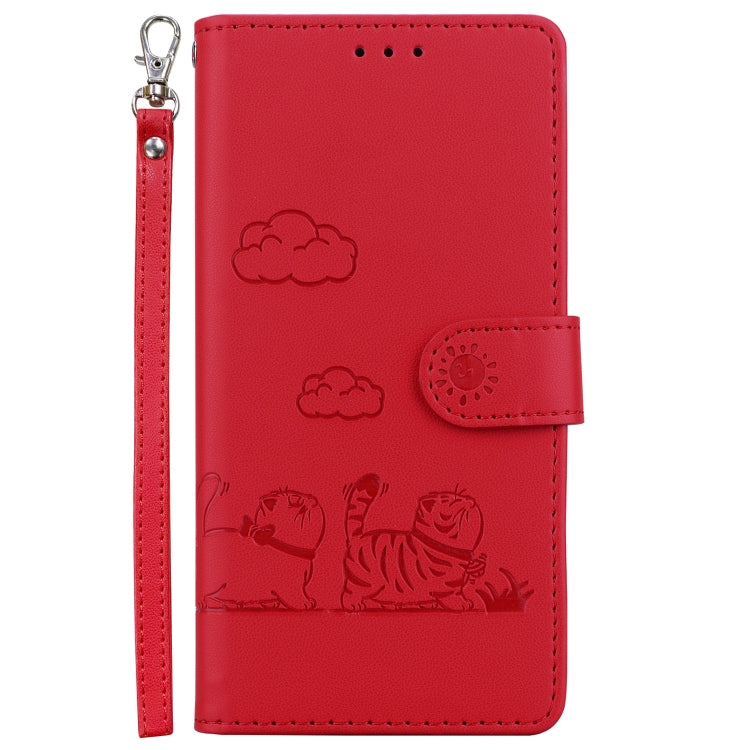For Tecno Spark Go 2024 / 20 / 20C Cute Cats RFID Leather Phone Case(Red) - Tecno Cases by PMC Jewellery | Online Shopping South Africa | PMC Jewellery | Buy Now Pay Later Mobicred