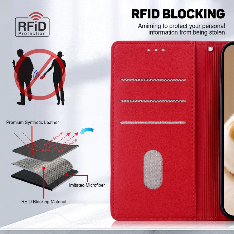 For Tecno Spark Go 2024 / 20 / 20C Cute Cats RFID Leather Phone Case(Red) - Tecno Cases by PMC Jewellery | Online Shopping South Africa | PMC Jewellery | Buy Now Pay Later Mobicred