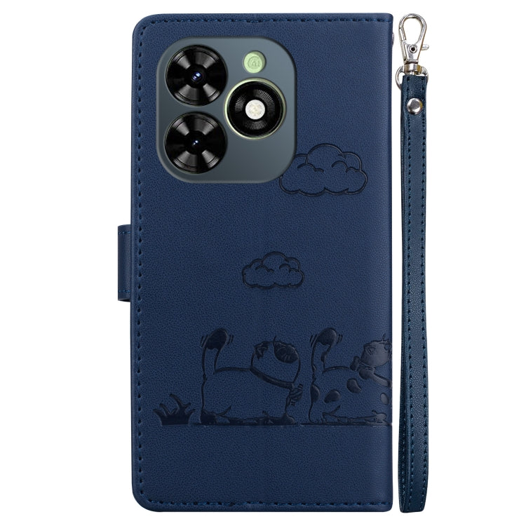 For Tecno Spark Go 2024 / 20 / 20C Cute Cats RFID Leather Phone Case(Blue) - Tecno Cases by PMC Jewellery | Online Shopping South Africa | PMC Jewellery | Buy Now Pay Later Mobicred
