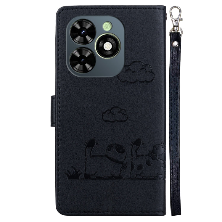 For Tecno Spark Go 2024 / 20 / 20C Cute Cats RFID Leather Phone Case(Black) - Tecno Cases by PMC Jewellery | Online Shopping South Africa | PMC Jewellery | Buy Now Pay Later Mobicred