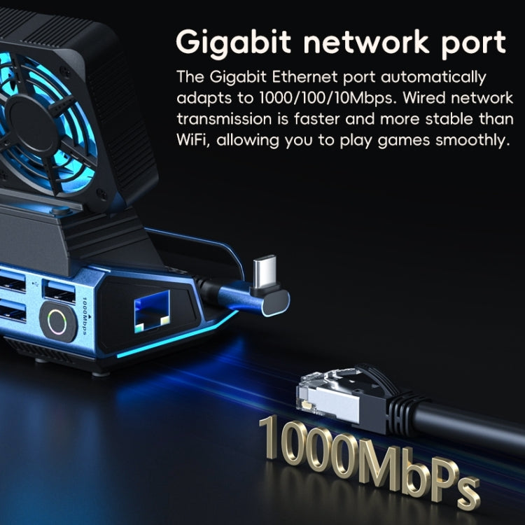 YCE-V279 10 in 1 USB-C Gaming Dock Station Hard Disk Enclosure with Detachable Fan(Blue Black) - free shipping - PMC Jewellery - Order now!