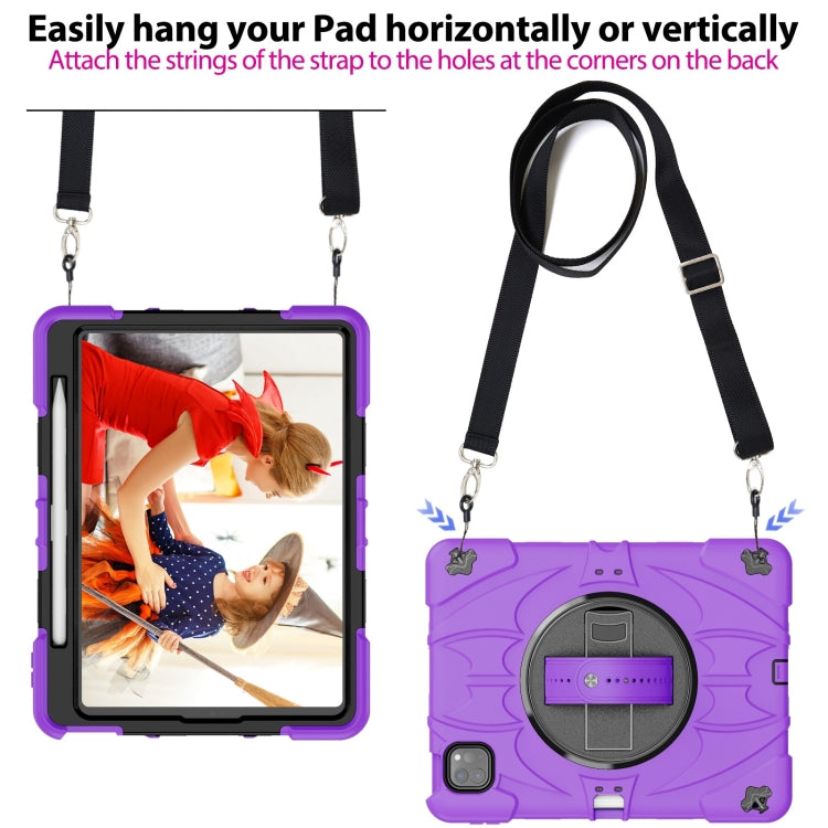 For iPad Pro 11 2022 / Air 10.9 2022 Bat Hand Grip Turntable Stand Tablet Case(Purple Black) - free shipping - PMC Jewellery - Order now!