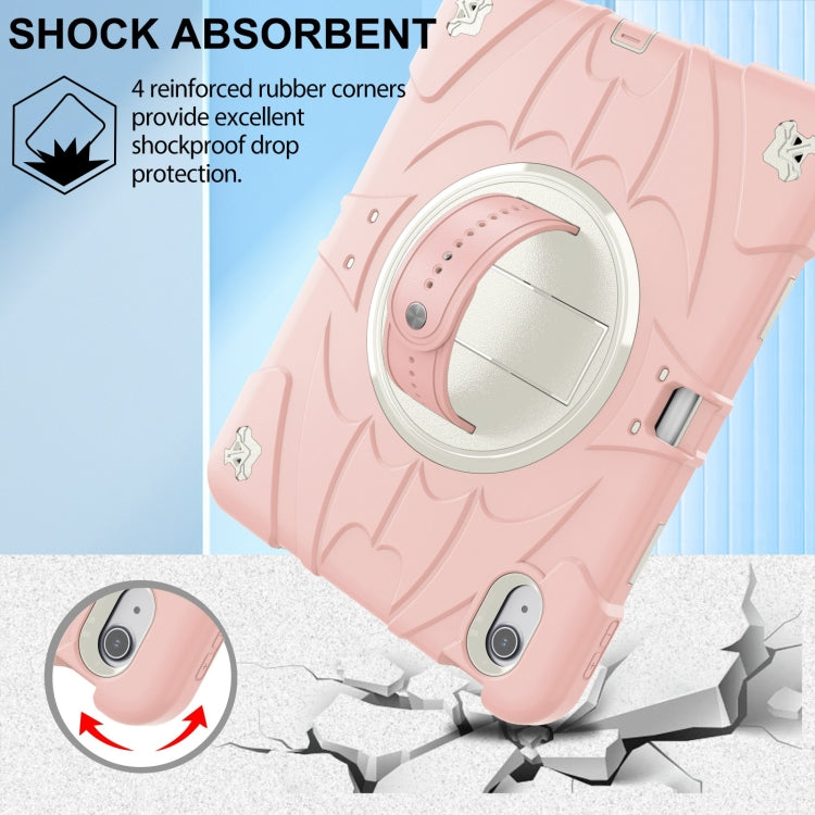 For iPad 2025 / 2022 Bat Hand Grip Turntable Stand Tablet Case(Pink White) - iPad 2025 / 2022 Cases by PMC Jewellery | Online Shopping South Africa | PMC Jewellery | Buy Now Pay Later Mobicred