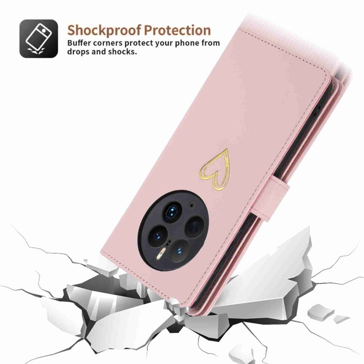 For Huawei Mate 50 Pro POLA Love Multi-Card Slots Zipper Wallet Leather Phone Case(Pink) - free shipping - PMC TechLife - Order now!