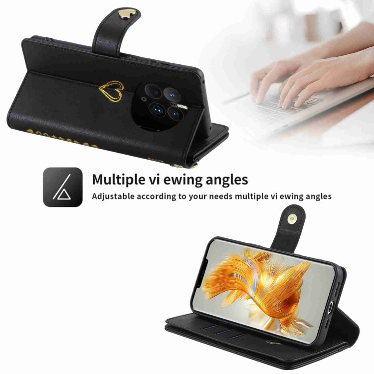 For Huawei Mate 50 Pro POLA Love Multi-Card Slots Zipper Wallet Leather Phone Case(Black) - free shipping - PMC TechLife - Order now!