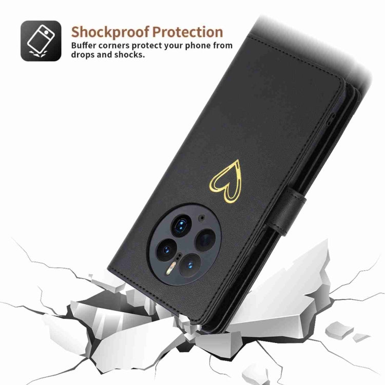 For Huawei Mate 50 Pro POLA Love Multi-Card Slots Zipper Wallet Leather Phone Case(Black) - free shipping - PMC TechLife - Order now!