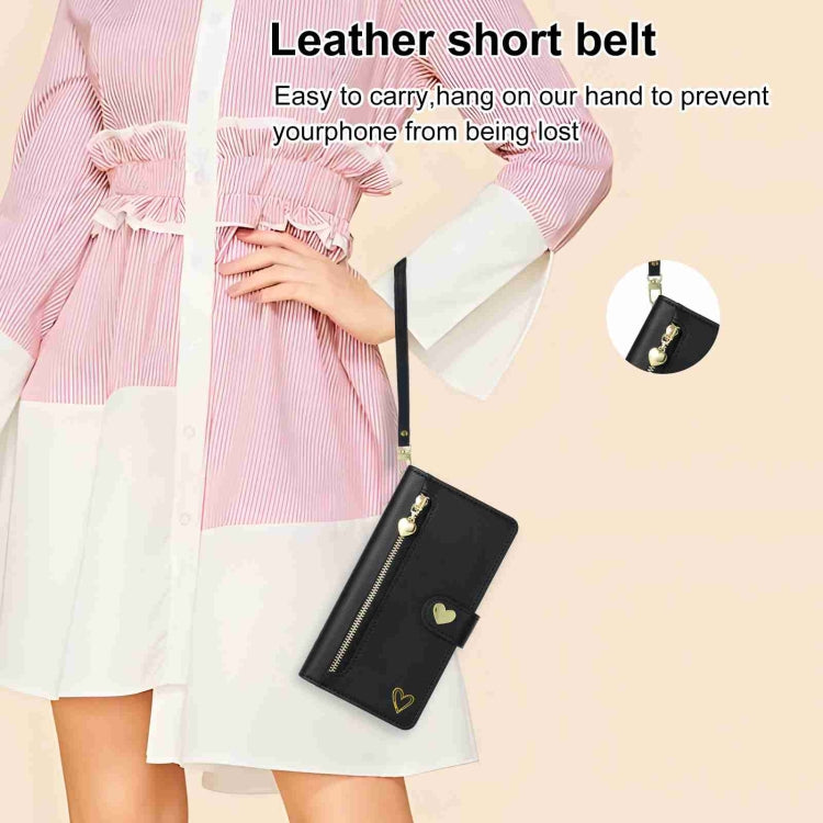 For Huawei Mate 50 Pro POLA Love Multi-Card Slots Zipper Wallet Leather Phone Case(Black) - free shipping - PMC TechLife - Order now!