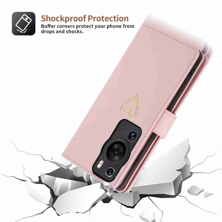 For Huawei P60 Pro POLA Love Multi-Card Slots Zipper Wallet Leather Phone Case(Pink) - free shipping - PMC TechLife - Order now!