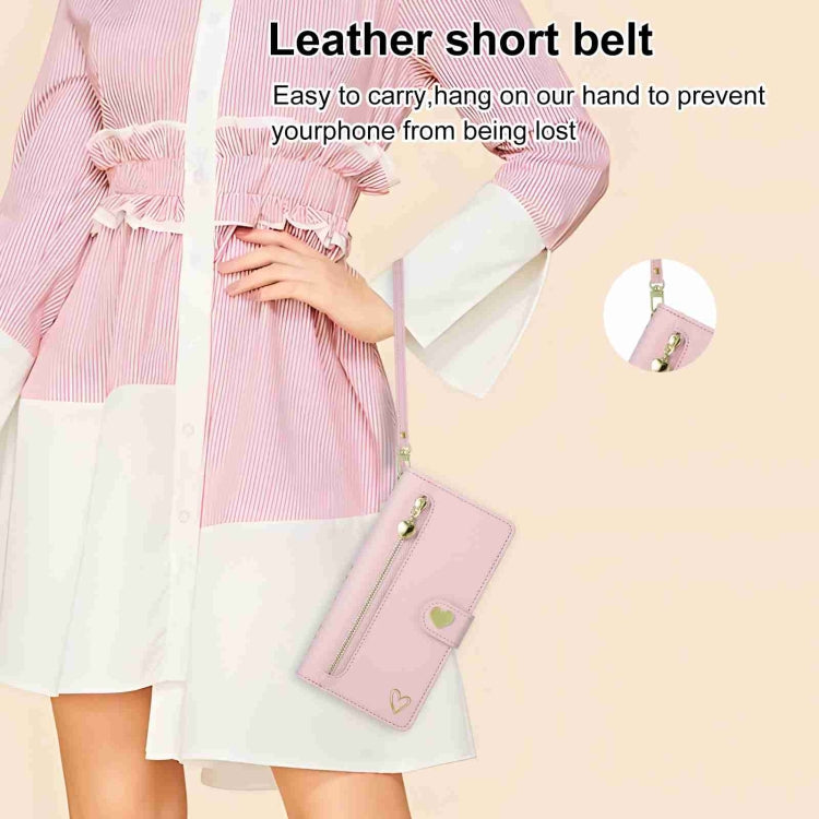 For Huawei P60 Pro POLA Love Multi-Card Slots Zipper Wallet Leather Phone Case(Pink) - free shipping - PMC TechLife - Order now!