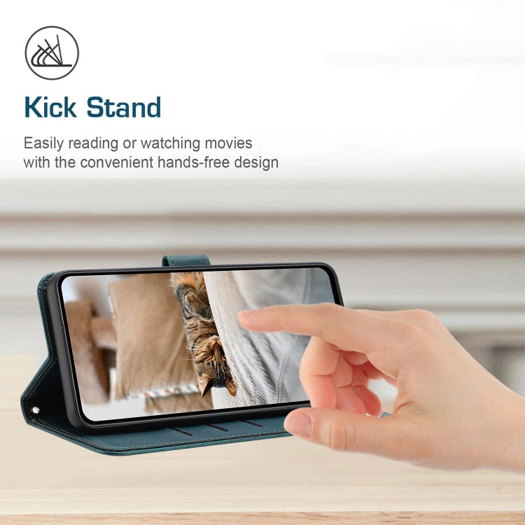 For iPhone 16e Embossed Kitten Phone Leather Case with Lanyard(Dark Green) - iPhone 16e Cases by PMC TechLife | Online Shopping South Africa | PMC TechLife | Buy Now Pay Later Mobicred