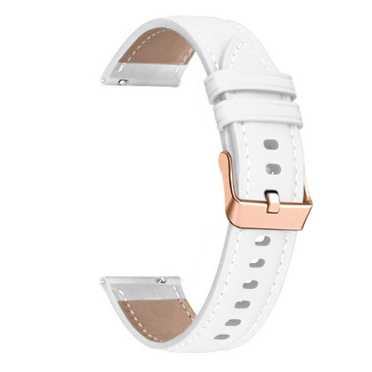 For Huawei Watch GT5 41mm Rose Gold Buckle Leather Watch Band(White) - free shipping - PMC TechLife - Order now!
