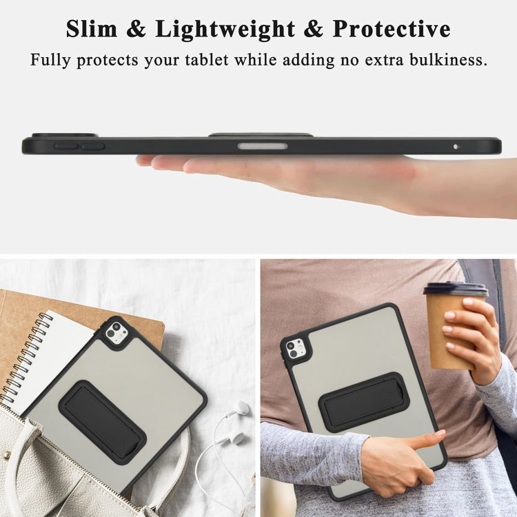 For iPad 4 / 3 / 2 9.7 inch Skin Feel Holder PC Hybrid TPU Tablet Case(Black) - free shipping - PMC Jewellery - Order now!