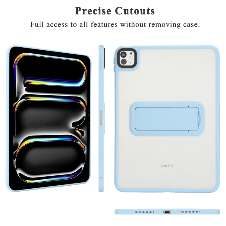 For iPad Air 11 2025 / 2024 Skin Feel Holder PC Hybrid TPU Tablet Case(Light Blue) - iPad Air 11 2025 / 2024 Cases by PMC Jewellery | Online Shopping South Africa | PMC Jewellery | Buy Now Pay Later Mobicred
