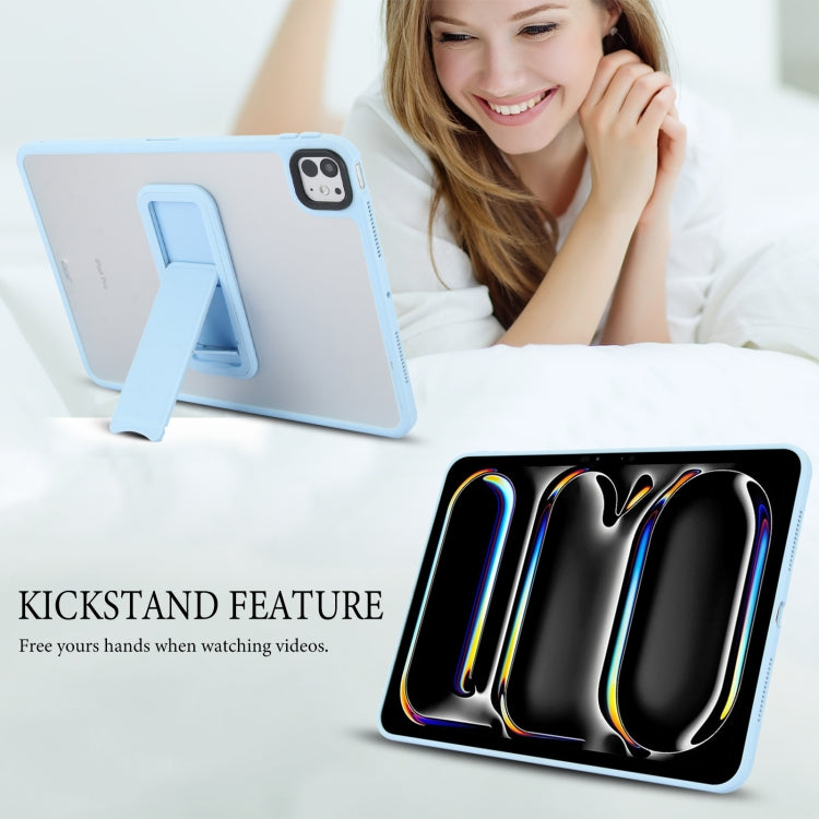 For iPad Air 11 2025 / 2024 Skin Feel Holder PC Hybrid TPU Tablet Case(Light Blue) - iPad Air 11 2025 / 2024 Cases by PMC Jewellery | Online Shopping South Africa | PMC Jewellery | Buy Now Pay Later Mobicred