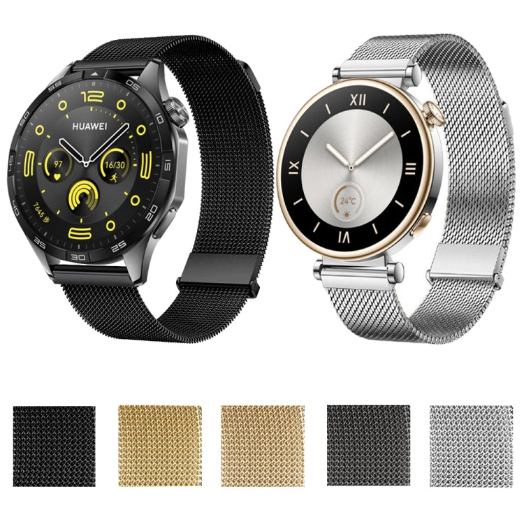 For Huawei Watch GT5 41mm Daul-section Magnetic Milan Steel Mesh Watch Band(Rose Gold) - free shipping - PMC TechLife - Order now!