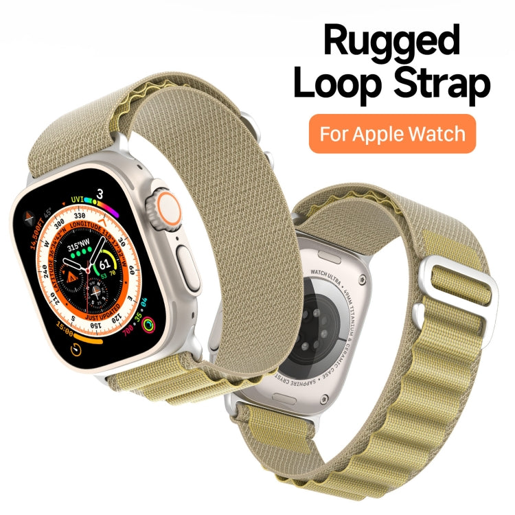 For Apple Watch 46mm / 49mm / 45mm / 44mm DUX DUCIS GS Series Nylon Loop Watch Band(Tan) - Watch Bands by DUX DUCIS | Online Shopping South Africa | PMC TechLife | Buy Now Pay Later Mobicred