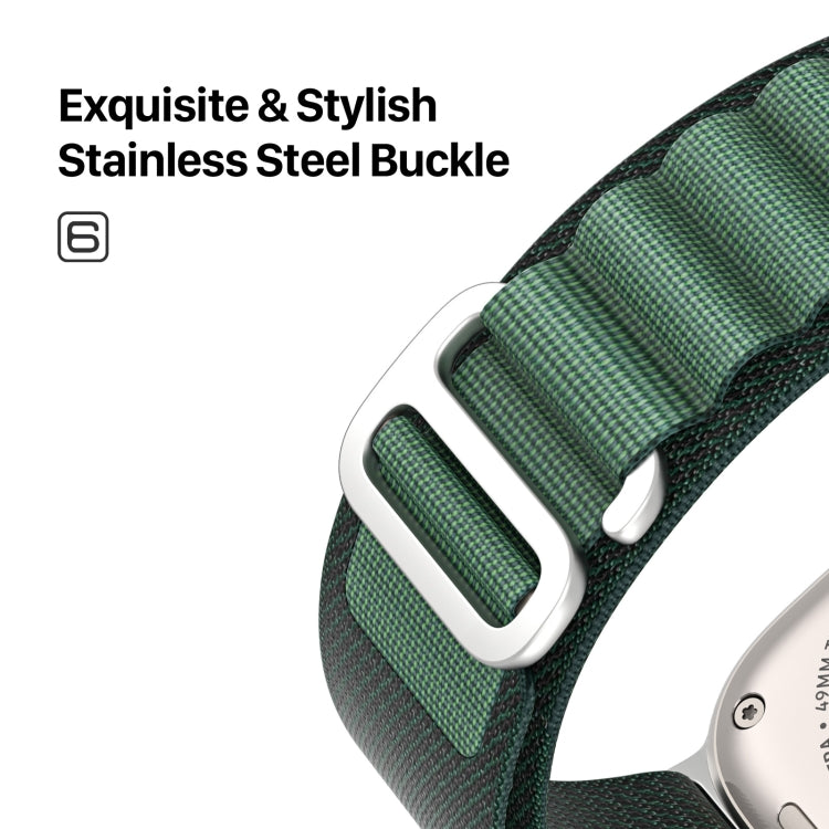 For Apple Watch 46mm / 49mm / 45mm / 44mm DUX DUCIS GS Series Nylon Loop Watch Band(Dark Green) - Watch Bands by DUX DUCIS | Online Shopping South Africa | PMC TechLife | Buy Now Pay Later Mobicred