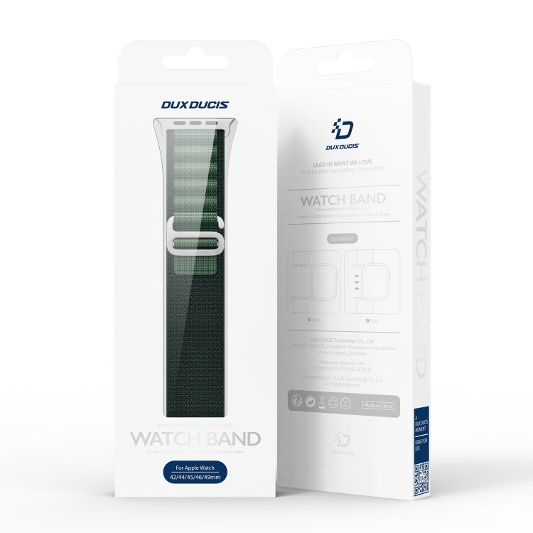 For Apple Watch 46mm / 49mm / 45mm / 44mm DUX DUCIS GS Series Nylon Loop Watch Band(Dark Green) - Watch Bands by DUX DUCIS | Online Shopping South Africa | PMC TechLife | Buy Now Pay Later Mobicred