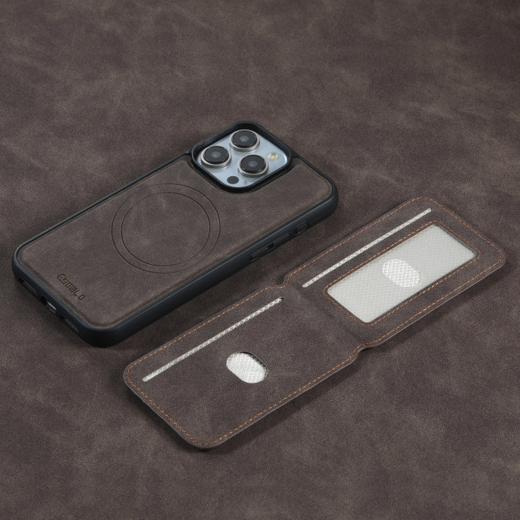 For iPhone 16 Plus ESEBLE E2 Retro Texture Card Slots MagSafe RFID Leather Case(Coffee) - free shipping - PMC Jewellery - Order now!