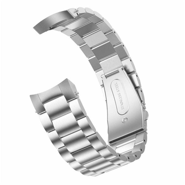 For Huawei Watch GT 5 46mm Curved Flat Buckle Three Beads Stainless Steel Watch Band(Silver) - free shipping - PMC TechLife - Order now!