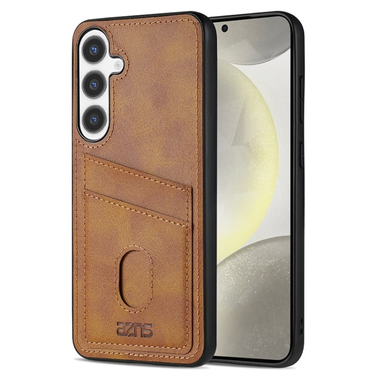 For Samsung Galaxy S24 5G AZNS K1 Series Card Slot Business Phone Case(Yellow) - free shipping - PMC Jewellery - Order now!