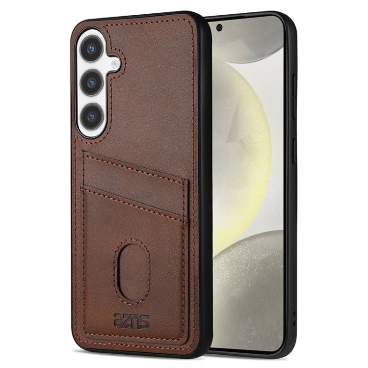 For Samsung Galaxy S24+ 5G AZNS K1 Series Card Slot Business Phone Case(Brown) - free shipping - PMC Jewellery - Order now!