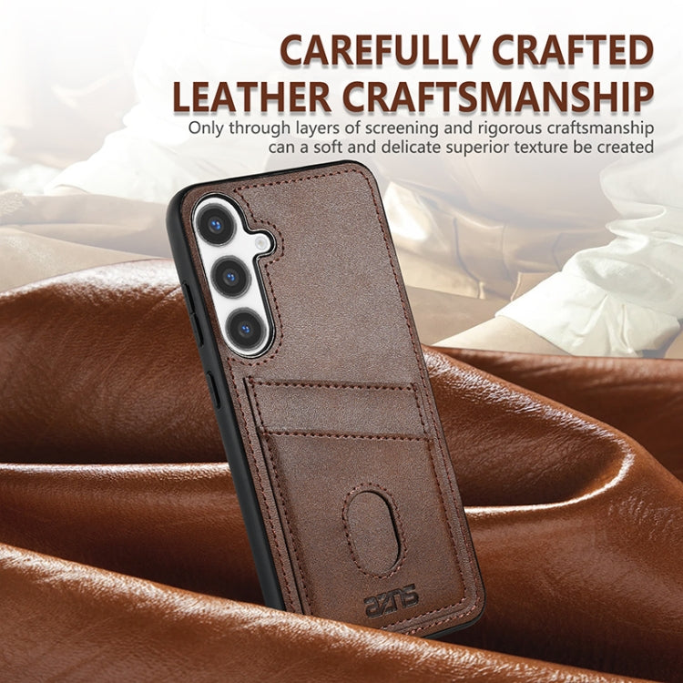 For Samsung Galaxy S24+ 5G AZNS K1 Series Card Slot Business Phone Case(Brown) - free shipping - PMC Jewellery - Order now!