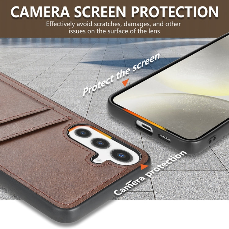 For Samsung Galaxy S24+ 5G AZNS K1 Series Card Slot Business Phone Case(Brown) - free shipping - PMC Jewellery - Order now!