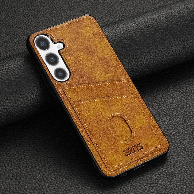 For Samsung Galaxy S24+ 5G AZNS K1 Series Card Slot Business Phone Case(Yellow) - free shipping - PMC Jewellery - Order now!