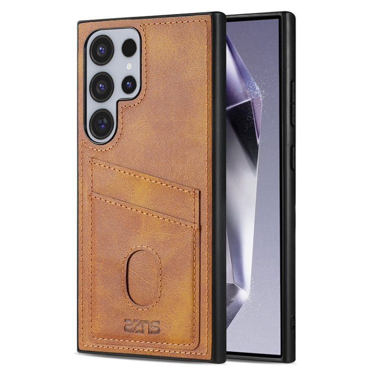 For Samsung Galaxy S24 Ultra 5G AZNS K1 Series Card Slot Business Phone Case(Yellow) - free shipping - PMC Jewellery - Order now!