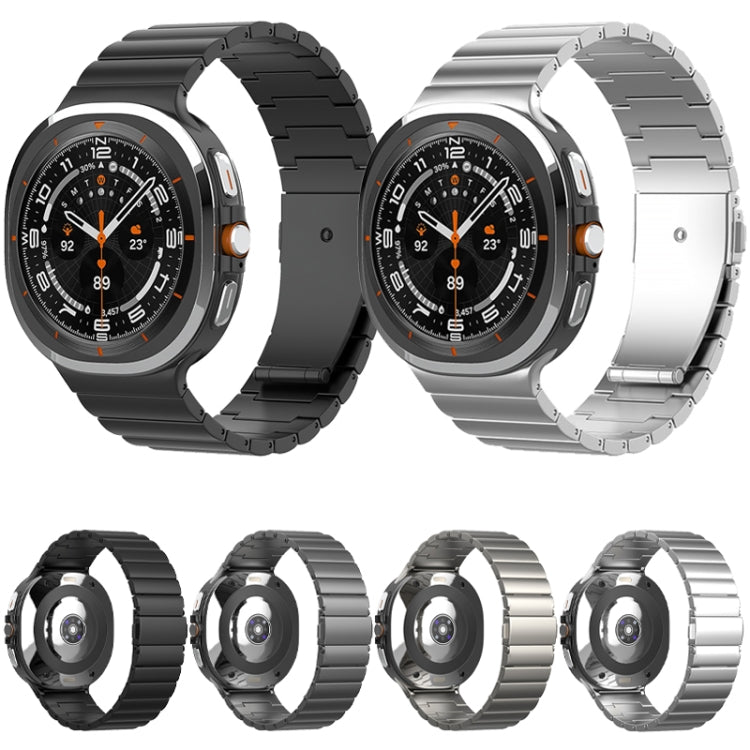 For Samsung Galaxy Watch Ultra 47mm One Bead Flat Buckle Pure Titanium Watch Band(Silver) - free shipping - PMC TechLife - Order now!