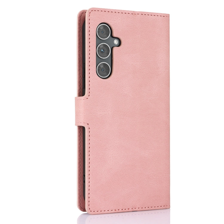 For Samsung Galaxy S25+ 5G Fantasy Skin-feel Calfskin Texture Leather Phone Case(Pink) - Galaxy S25+ 5G Cases by PMC TechLife | Online Shopping South Africa | PMC TechLife | Buy Now Pay Later Mobicred