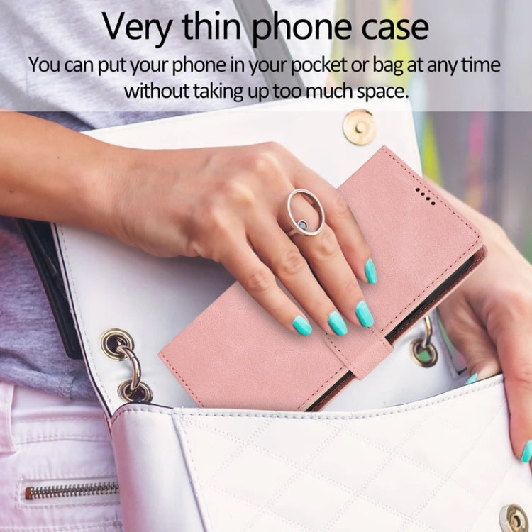 For Samsung Galaxy S25+ 5G Fantasy Skin-feel Calfskin Texture Leather Phone Case(Pink) - Galaxy S25+ 5G Cases by PMC TechLife | Online Shopping South Africa | PMC TechLife | Buy Now Pay Later Mobicred
