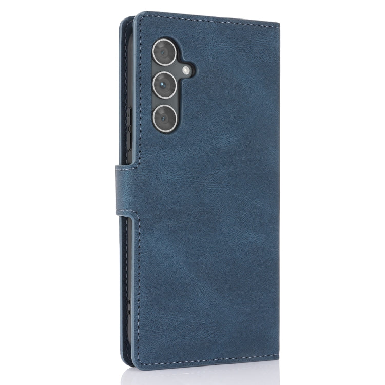 For Samsung Galaxy S25+ 5G Fantasy Skin-feel Calfskin Texture Leather Phone Case(Blue) - Galaxy S25+ 5G Cases by PMC TechLife | Online Shopping South Africa | PMC TechLife | Buy Now Pay Later Mobicred