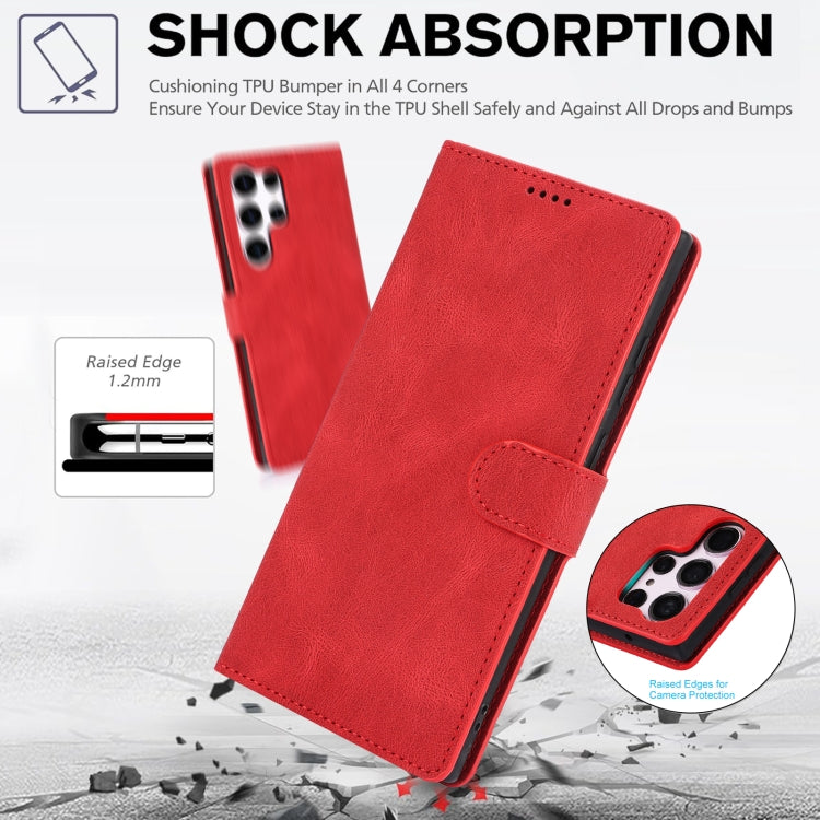 For Samsung Galaxy S25 Ultra 5G Fantasy Skin-feel Calfskin Texture Leather Phone Case(Red) - Galaxy S25 Ultra 5G Cases by PMC TechLife | Online Shopping South Africa | PMC TechLife | Buy Now Pay Later Mobicred