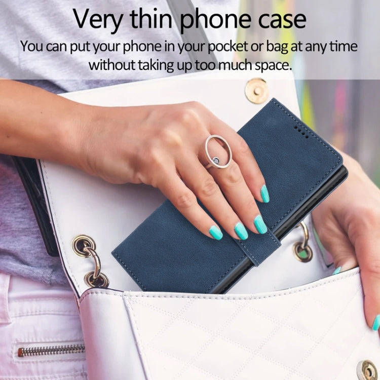 For Samsung Galaxy S25 Ultra 5G Fantasy Skin-feel Calfskin Texture Leather Phone Case(Blue) - Galaxy S25 Ultra 5G Cases by PMC TechLife | Online Shopping South Africa | PMC TechLife | Buy Now Pay Later Mobicred