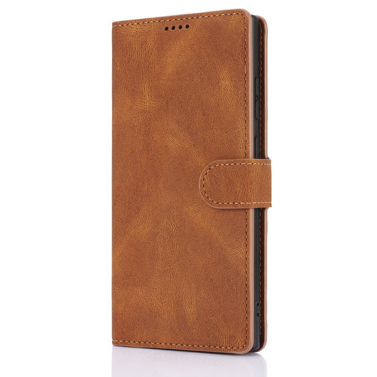 For Samsung Galaxy S25 Ultra 5G Fantasy Skin-feel Calfskin Texture Leather Phone Case(Brown) - Galaxy S25 Ultra 5G Cases by PMC TechLife | Online Shopping South Africa | PMC TechLife | Buy Now Pay Later Mobicred