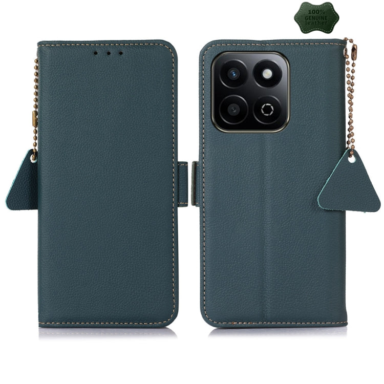 For Honor Play 60 Plus / 200 Smart Side-Magnetic TJ Genuine Leather RFID Phone Case(Green) - Honor Cases by PMC TechLife | Online Shopping South Africa | PMC TechLife | Buy Now Pay Later Mobicred