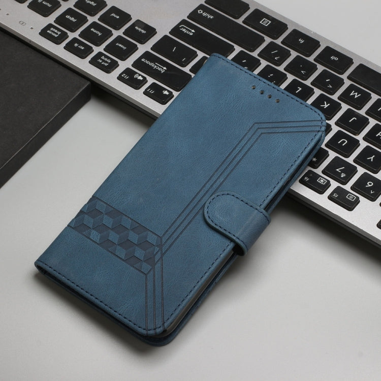 For Samsung Galaxy S25+ 5G Cubic Skin Feel Flip Leather Phone Case(Blue) - Galaxy S25+ 5G Cases by PMC TechLife | Online Shopping South Africa | PMC TechLife | Buy Now Pay Later Mobicred
