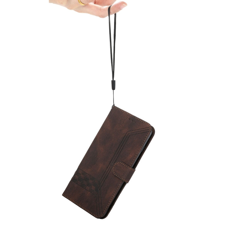 For Samsung Galaxy S25+ 5G Cubic Skin Feel Flip Leather Phone Case(Brown) - Galaxy S25+ 5G Cases by PMC TechLife | Online Shopping South Africa | PMC TechLife | Buy Now Pay Later Mobicred