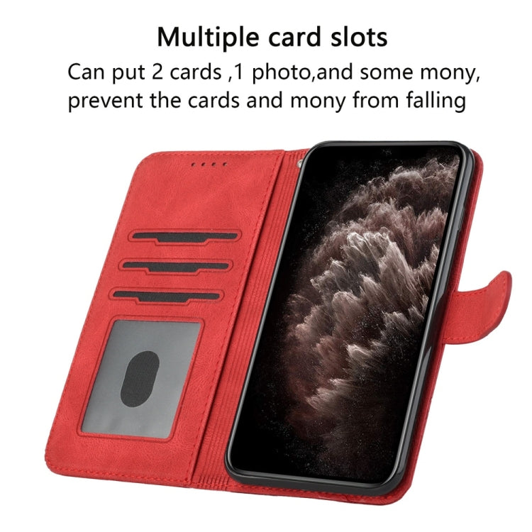 For Samsung Galaxy S25 Ultra 5G Cubic Skin Feel Flip Leather Phone Case(Red) - Galaxy S25 Ultra 5G Cases by PMC TechLife | Online Shopping South Africa | PMC TechLife | Buy Now Pay Later Mobicred