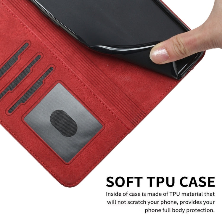 For Samsung Galaxy S25 Ultra 5G Cubic Skin Feel Flip Leather Phone Case(Red) - Galaxy S25 Ultra 5G Cases by PMC TechLife | Online Shopping South Africa | PMC TechLife | Buy Now Pay Later Mobicred