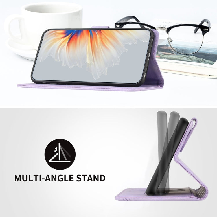For Samsung Galaxy S25 5G Heart Pattern Skin Feel Leather Phone Case(Purple) - Galaxy S25 5G Cases by PMC Jewellery | Online Shopping South Africa | PMC Jewellery | Buy Now Pay Later Mobicred